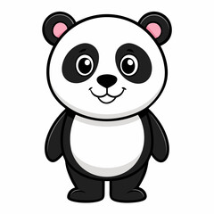 Cute cartoon panda illustration perfect for children's media.