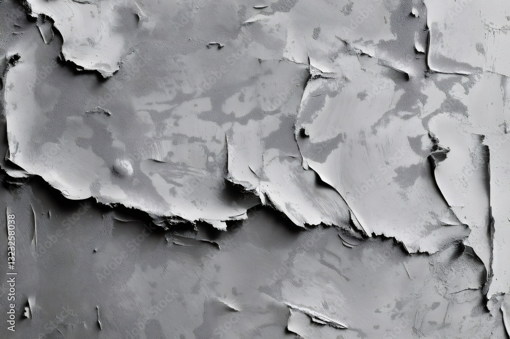 Aufkleber close up of a rough concrete wall texture with peeling paint, creating an abstract pattern in shades