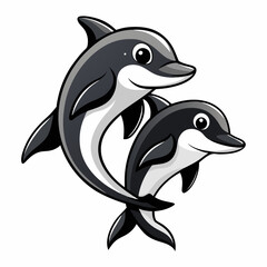 Obraz premium dolphin isolated on white