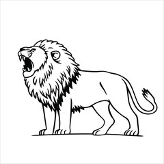 Obraz premium Roaring Lion Illustration
