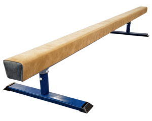 Tan gymnastics balance beam on a transparent background