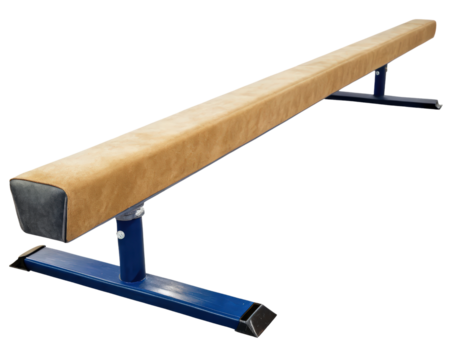 Tan gymnastics balance beam on a transparent background