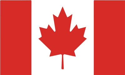 Fototapeta premium Flag of Canada. Flag icon. Standard colors. Standard sizes. Rectangular flag. Computer illustration. Vector illustration