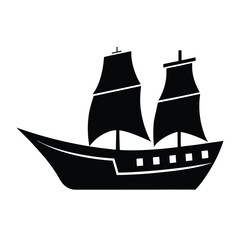 simple ship silhouette vector illustration 