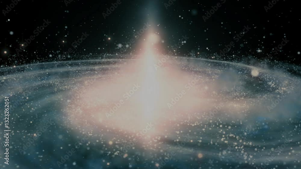 Wall mural animation video of zooming into the universe with eyes open.