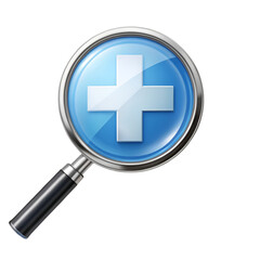 Fototapeta premium Magnifying Glass on Checkered Background 