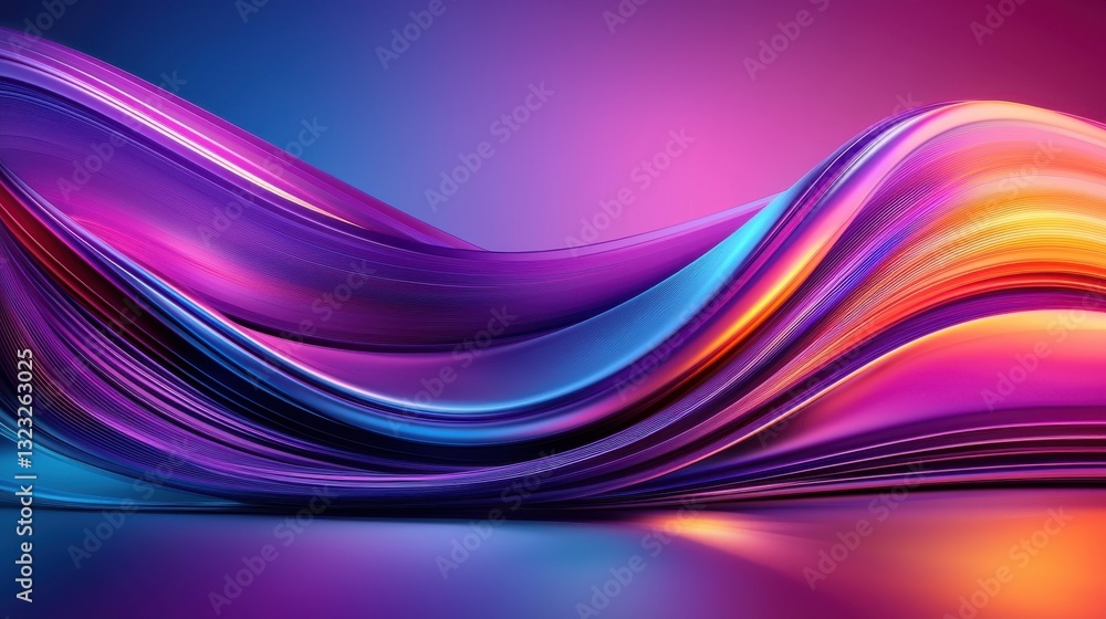 Aufkleber mesmerizing abstract digital art with vibrant fluid waves and cosmic gradients captivating visual de