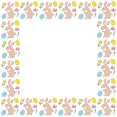 Rabbit easter, egg, holiday, eggs, vector, pattern, decoration, spring, set, celebration, symbol, illustration, design, flower