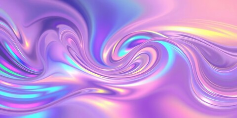 Fototapeta premium Abstract swirling iridescent textures simulating a quantum wave function, rainbow hues, aesthetic, surreal