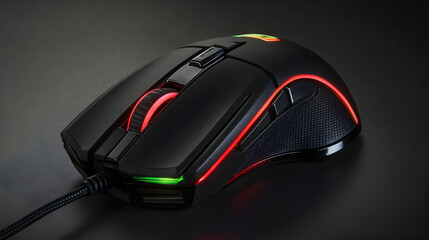 Professional gaming mouse with customizable LED lighting and ergonomic design