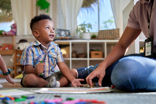 Little boy telling story