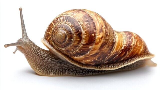 Snail Close-up: Detailed Shell and Texture