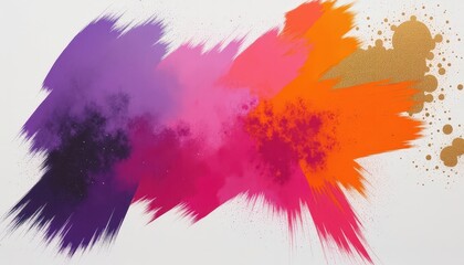 Abstract Colorful Paint Splashes Vibrant Purple Pink Orange Gold Burst