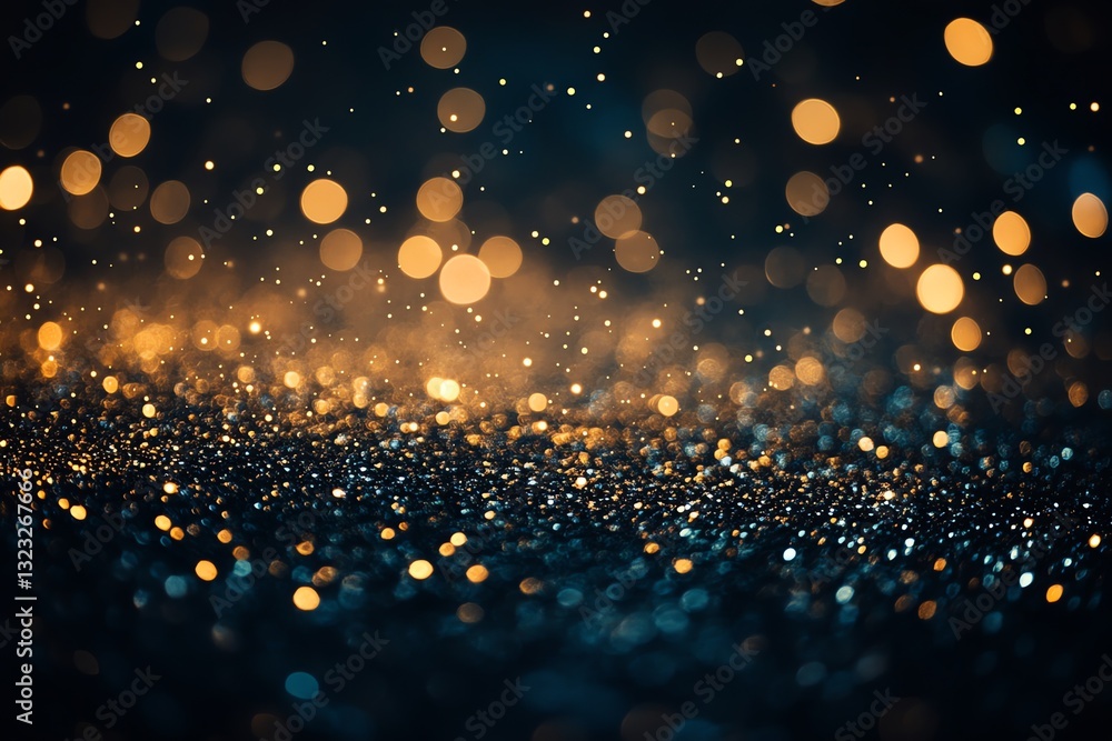 Poster abstract glittering lights background with defocused bokeh effect and dark hues