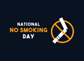 National No Smoking Day. March. No Smoking icon. Banner, card, background.