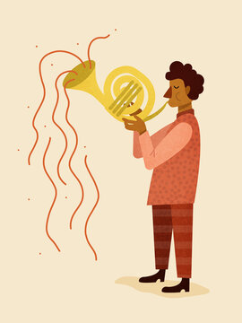 Man playing French horn