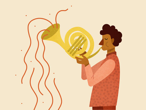 Man playing musical instrument