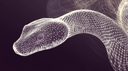 Naklejka premium Abstract Wireframe Snake Design.