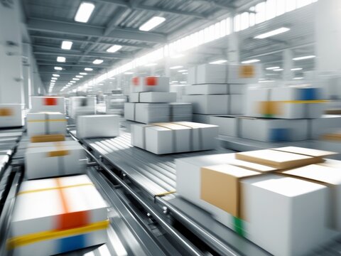 Dynamic Motion of Packages in a Modern Warehouse Distribution Center