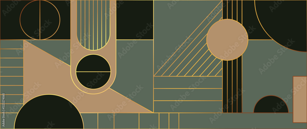 Aufkleber abstract geometric pattern design background vector. wallpaper design with circle, square, geometric