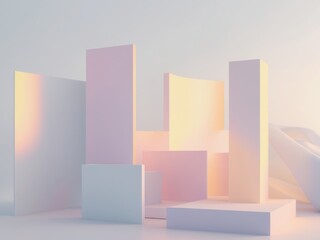 Bold Artful Display with Soft Ambient Colors.