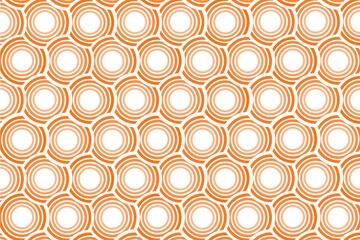 Stylish geometric texture. Orange vector seamless pattern with bold striped circles. Modern abstract background. Abstract seamless pattern with circles. Orange pattern. Orange ornament. Art. Orange