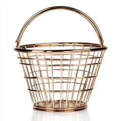 Elegant Rose Gold Wire Basket for Home Decor, Generative AI.