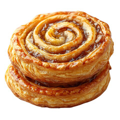 Golden Palmier Puff Pastry Cookies isolated on white background.PNG