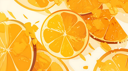 orange picture cartoon 2D, a beneficial fruit, is used as an illustration for advertising.