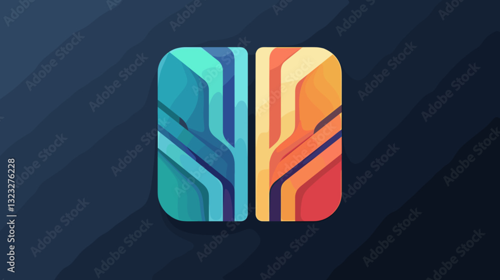 Poster colorful abstract app icon with modern gradient design