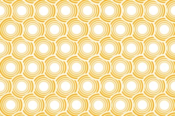 Gold vector seamless pattern with bold striped circles. Stylish geometric texture. Modern abstract background. Abstract seamless pattern with circles. seamless retro pattern. Yellow pattern. Gold