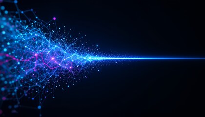 Fototapeta premium Ethereal Connectivity: A Visualization of Network Data Flow with Glowing Nodes