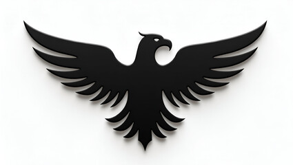 Obraz premium Title: Bold Black Eagle Logo with Sharp Angular Lines