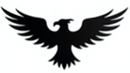 Obraz premium Title: Bold Black Eagle Logo with Sharp Angular Lines
