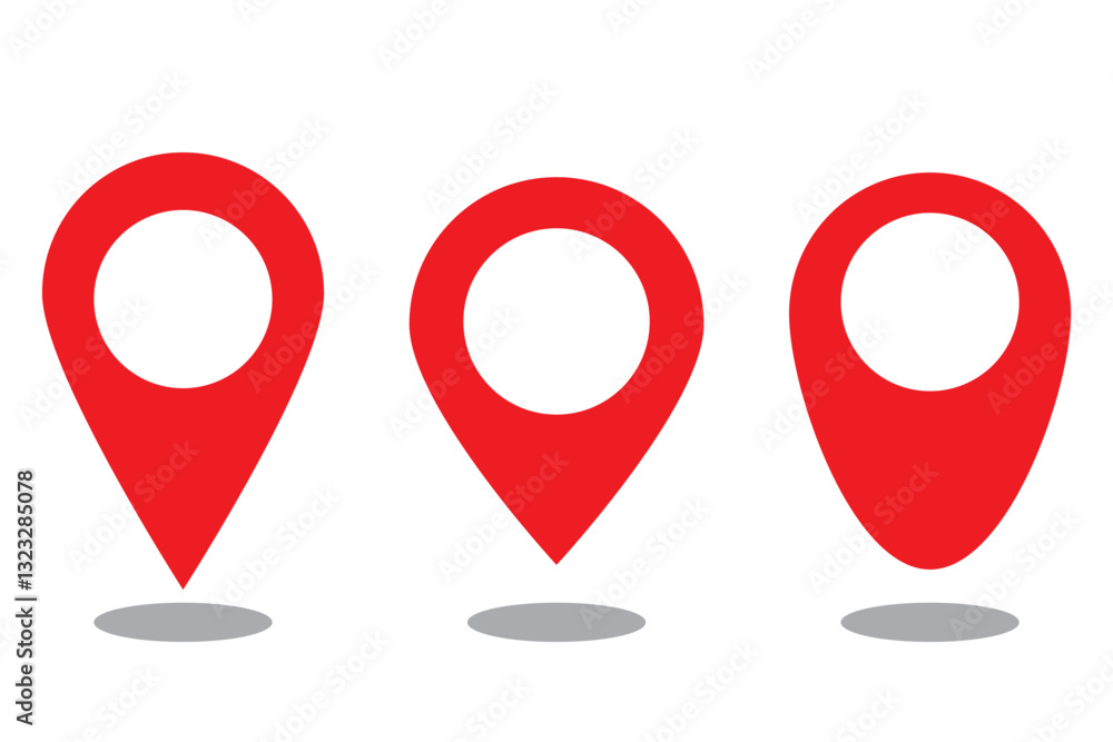 Poster location pin icon. map pin place marker. location icon. map marker pointer icon set. gps location sy