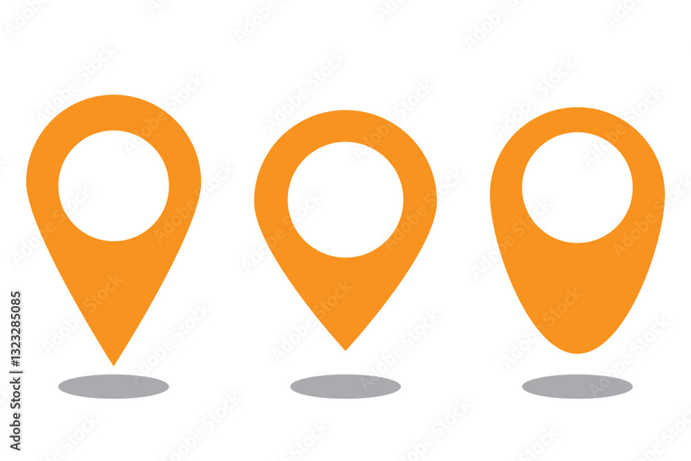Poster location pin icon. map pin place marker. location icon. map marker pointer icon set. gps location sy