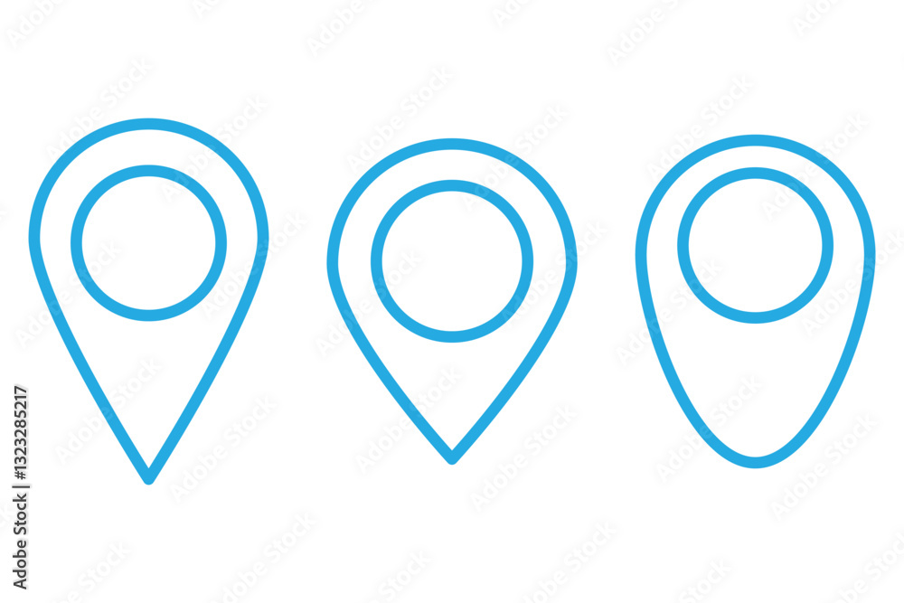 Poster map pin icon. location pin place marker. location icon. map marker pointer icon set. 1176