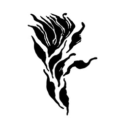 Grunge Dry Brush Ink Wild Flower