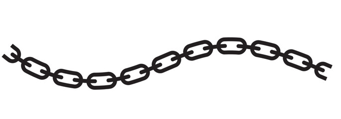 Chain link black silhouette vector illustration . 1176