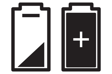 Obraz premium Battery charge many color flat icons. Battery charging, charge indicator. Vector battery power icon powerfully charged. 1176