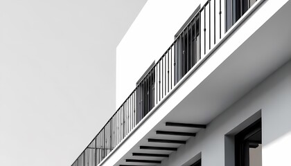 High steel and glass architecture details define the modern office building's urban facade