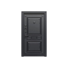 Modern Dark Grey Steel Entrance Door with Classic Design Elements