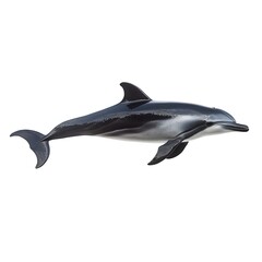 Fototapeta premium Majestic ganges dolphin swimming gracefully beneath the surface against a pure white background for stunning focus