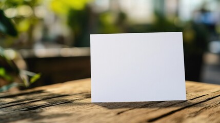 Blank Card on Wooden Surface: Simplicity and Focus in Minimalist Design
