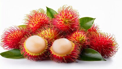 rambutan sweet fruit isolated over transparent background