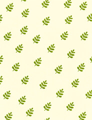 cute seamless pattern watercolor illustration of colorful green leaves background wallpaper
