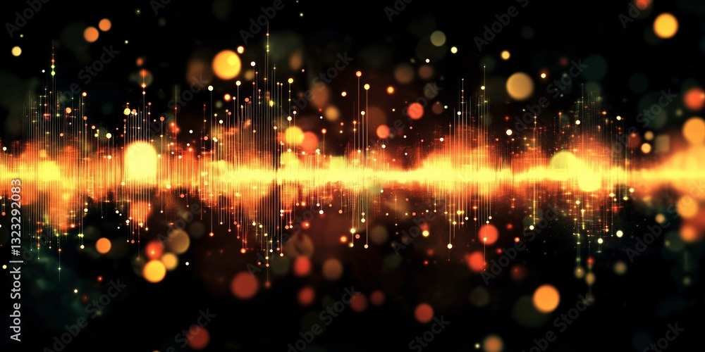 Poster illuminating light and sparkles: a vibrant and captivating image featuring a wave of luminous light 