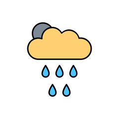 Rain cloud vector icon, drizzle symbol flat design.