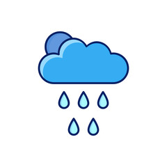 Rain cloud vector icon, drizzle symbol flat design.