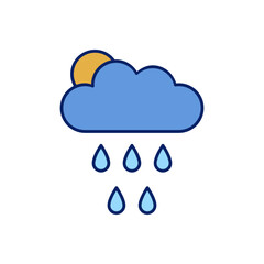 Rain cloud vector icon, drizzle symbol flat design.